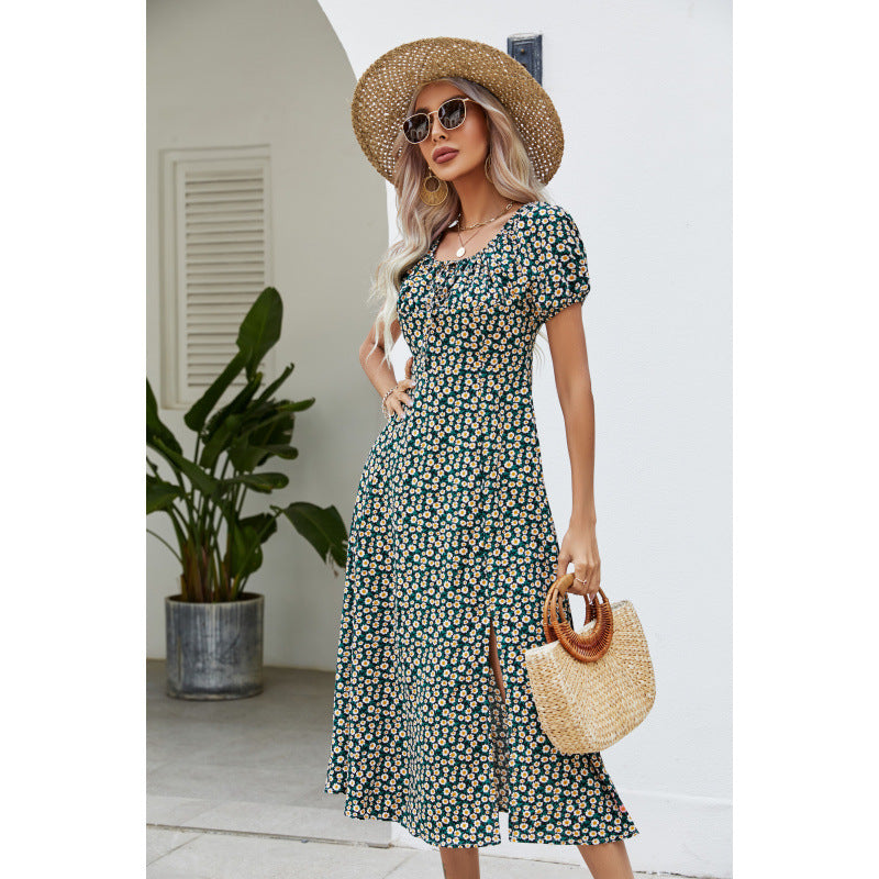 Damen Maxikleid mit floralem Design und schwingendem Saum R&B 1777047927