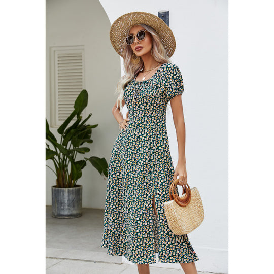 Damen Maxikleid mit floralem Design und schwingendem Saum R&B 1777047927