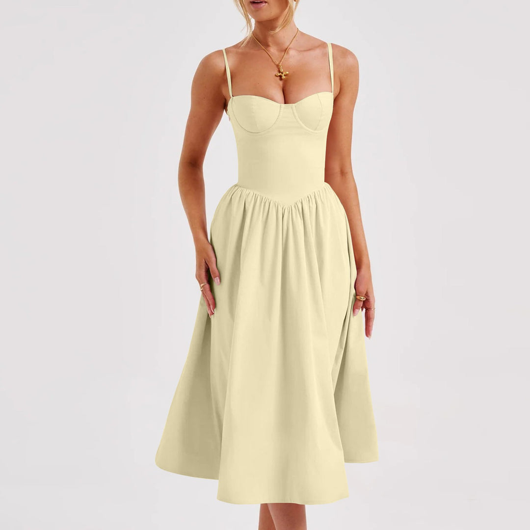 Damen Midi-Kleid mit taillierter Silhouette und A-Linie R&B