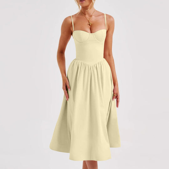 Damen Midi-Kleid mit taillierter Silhouette und A-Linie R&B