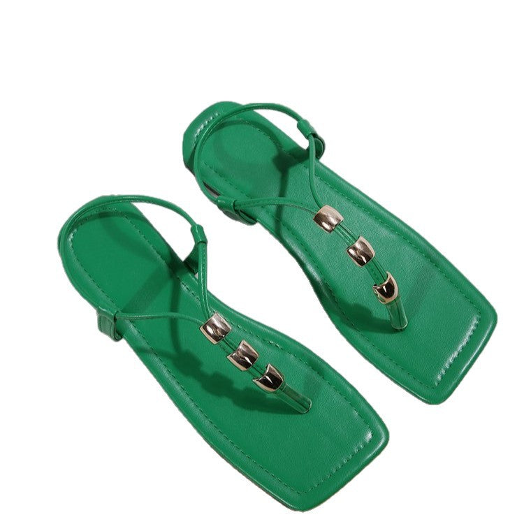 Damen modische Zehentrenner-Sandalen mit elegantem Schmuck R&B