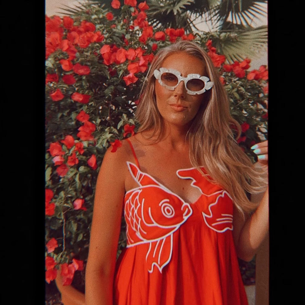 Damen Maxikleid mit verspieltem Fischnetz-Design und verstellbaren Spaghetti-Trägern R&B