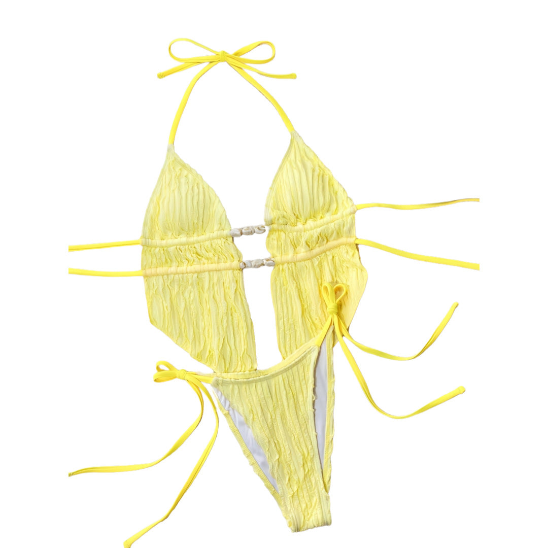 Damen Elegant gefalteter Bikini mit Eyecatcher-Details R&B
