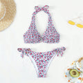 Damen Triangel-Bikini mit verspielten Rüschendetails und elegantem Knotendesign R&B