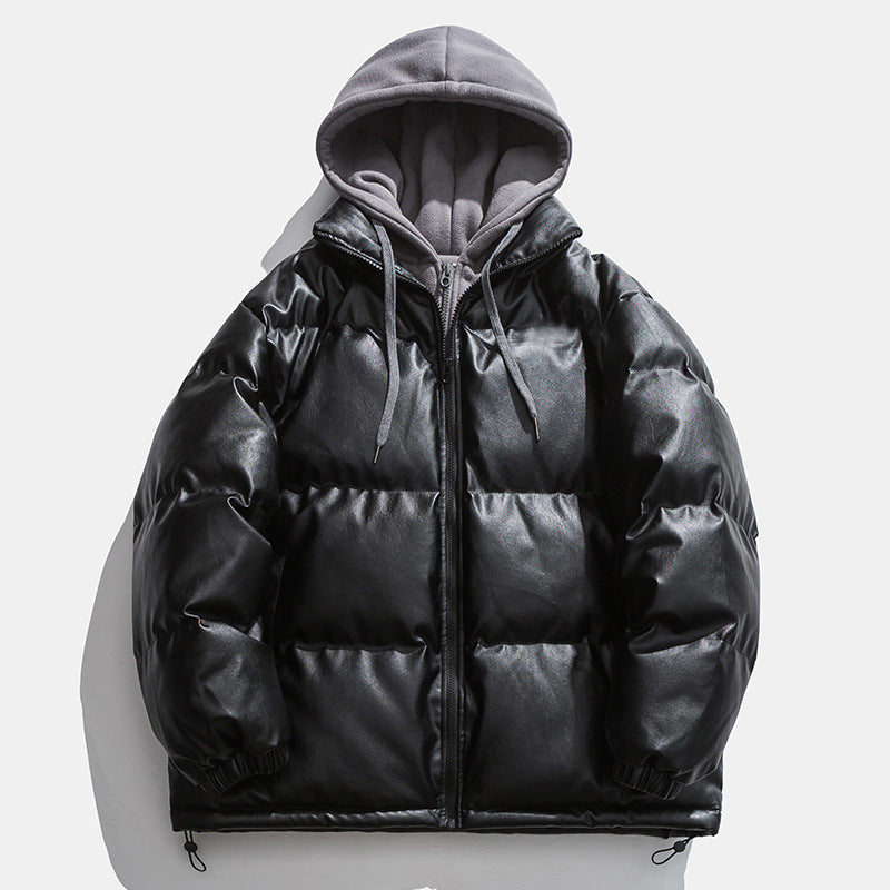 Herren hochwertige gesteppte Daunenjacke mit abnehmbarer Kapuze R&B