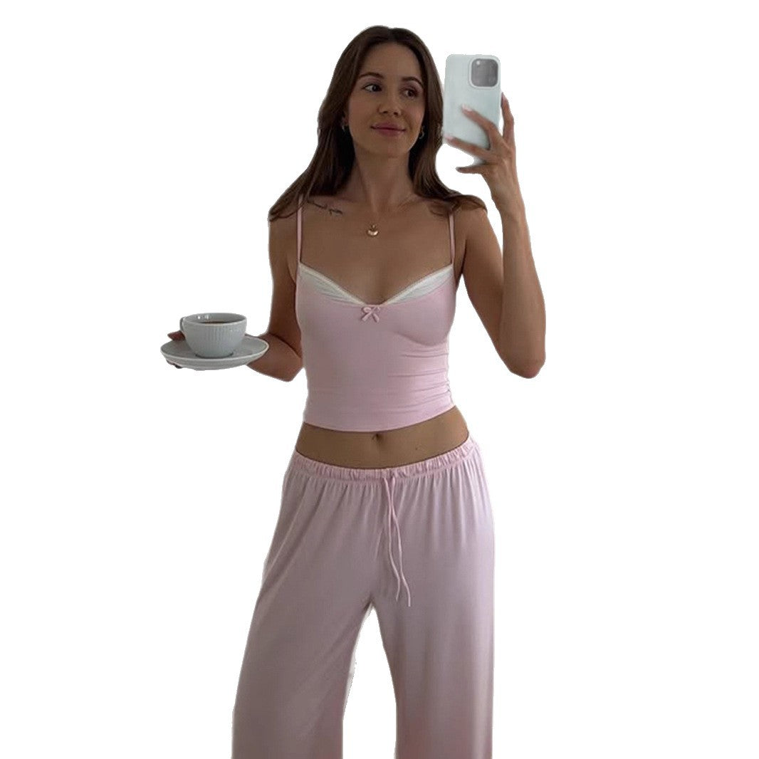 Damen lässiger Jumpsuit mit weitem Bein und verstellbarem Bund R&B