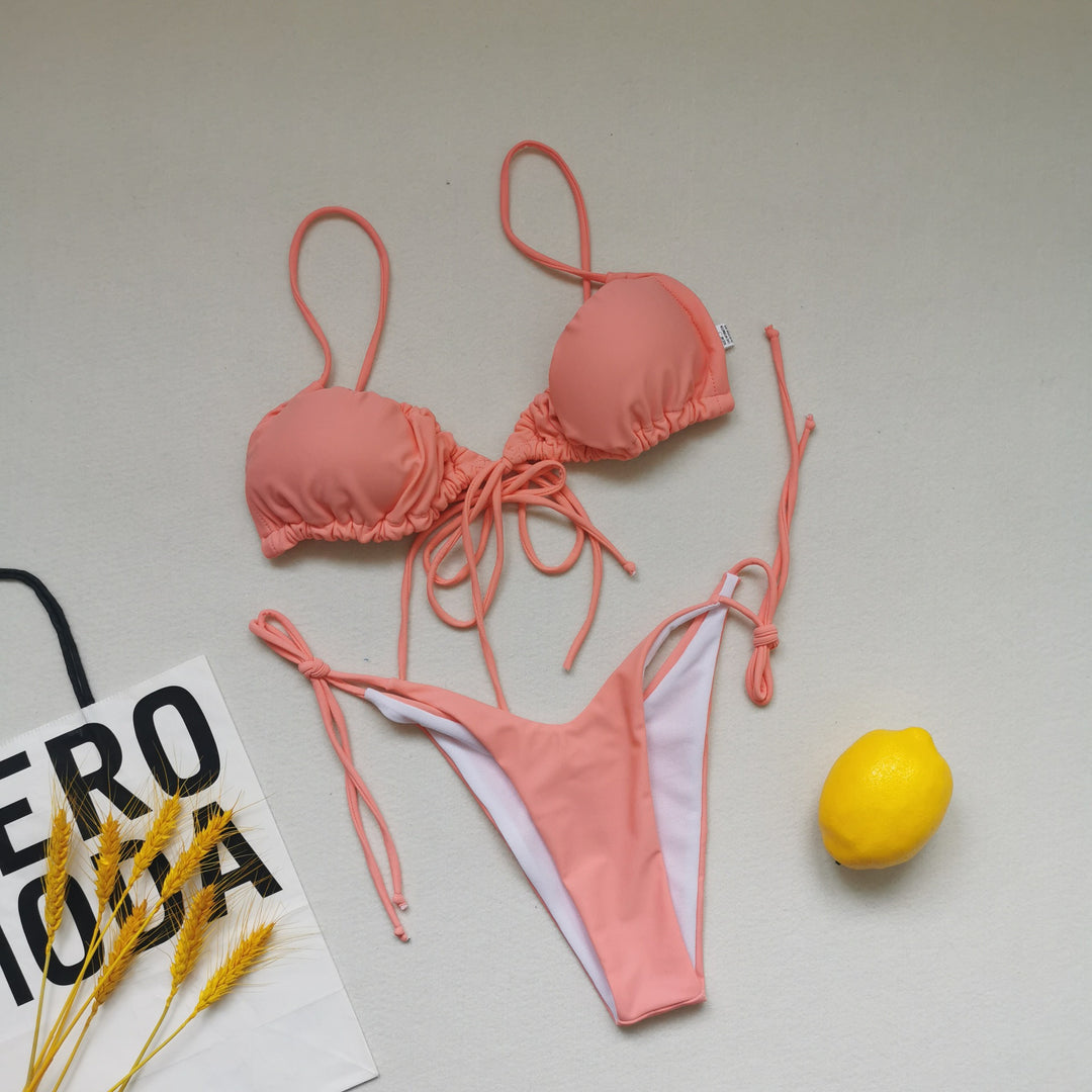 Damen Triangel-Bikini mit regulierbaren Bindebändern R&B
