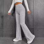 Damen Flared Stretch-Hose mit vertikalem Rippmuster R&B