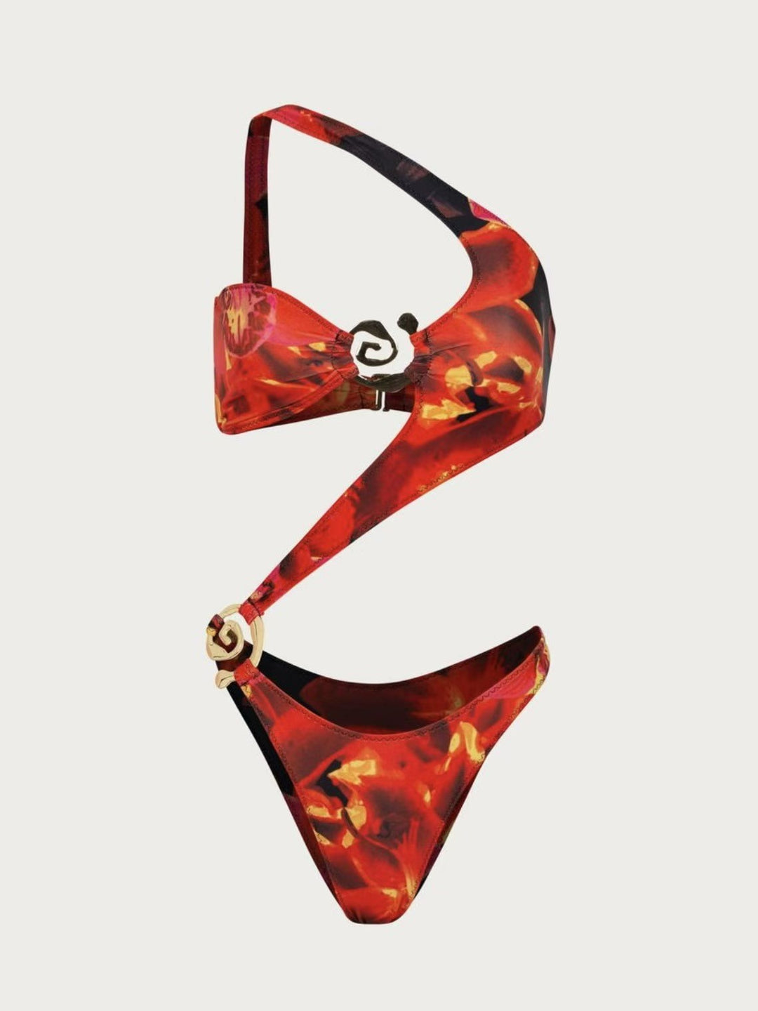 Damen Triangel-Bikini mit raffiniertem Schnitt und goldenen Akzenten R&B