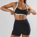 Damen Sport-Bikini-Oberteil mit hoch geschnittenen Shorts R&B