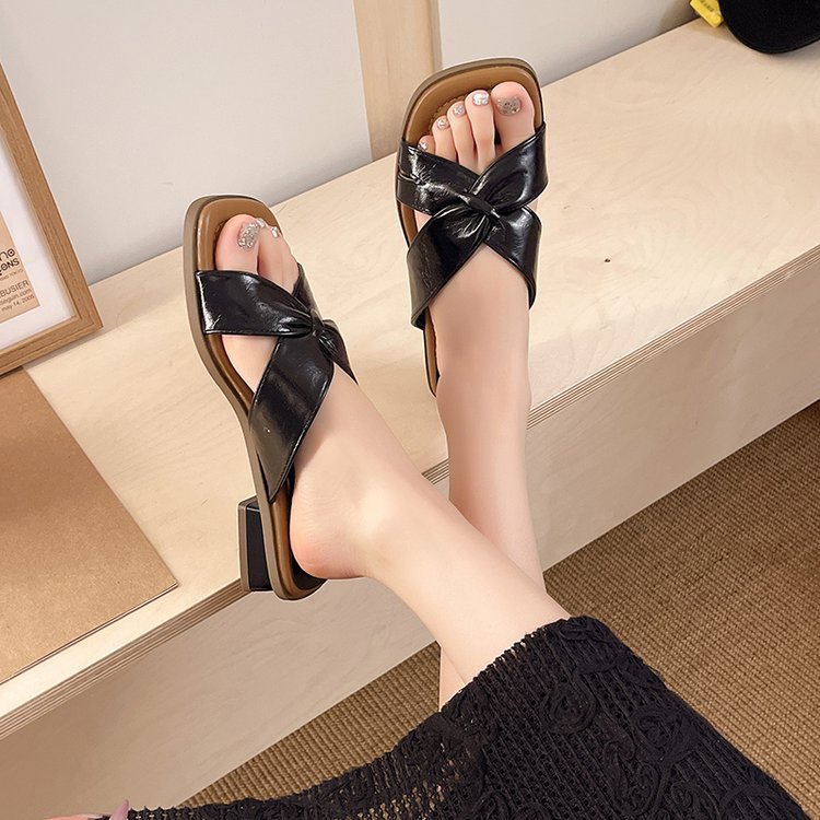 Damen elegante Mules mit modischem Knoten-Design R&B