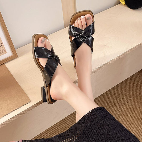 Damen elegante Mules mit modischem Knoten-Design R&B