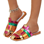 Damen modische Slip-On Sandalen mit geflochtenem Riemen-Design R&B