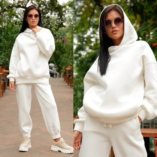 Damen Sportliches Hoodie- und Jogginghosen-Set im lässigen Design mit Kapuze R&B