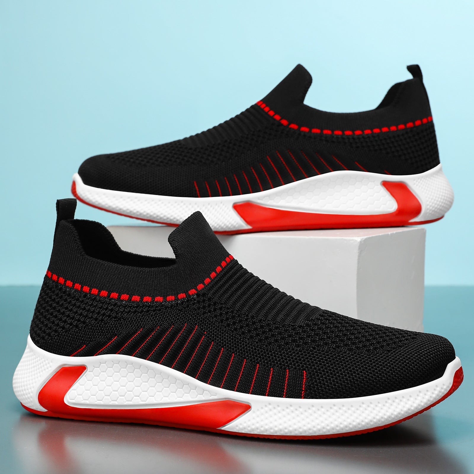 Damen Atmungsaktive Slip-On Laufschuhe mit flexiblem Mesh-Obermaterial R&B