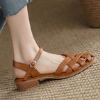 Damen Riemchen-Sandalen mit elegantem Flechtdesign und verstellbarem Riemen