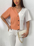 Damen moderne, mehrfarbige Bluse R&B