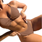 Damen Strand-Bikini mit trendigem Ripp-Design und elegantem Ausschnitt R&B
