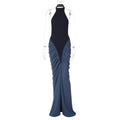 Damen Elegantes Kleid mit hochgeschlossenem Design und kunstvollen Drapierungen R&B