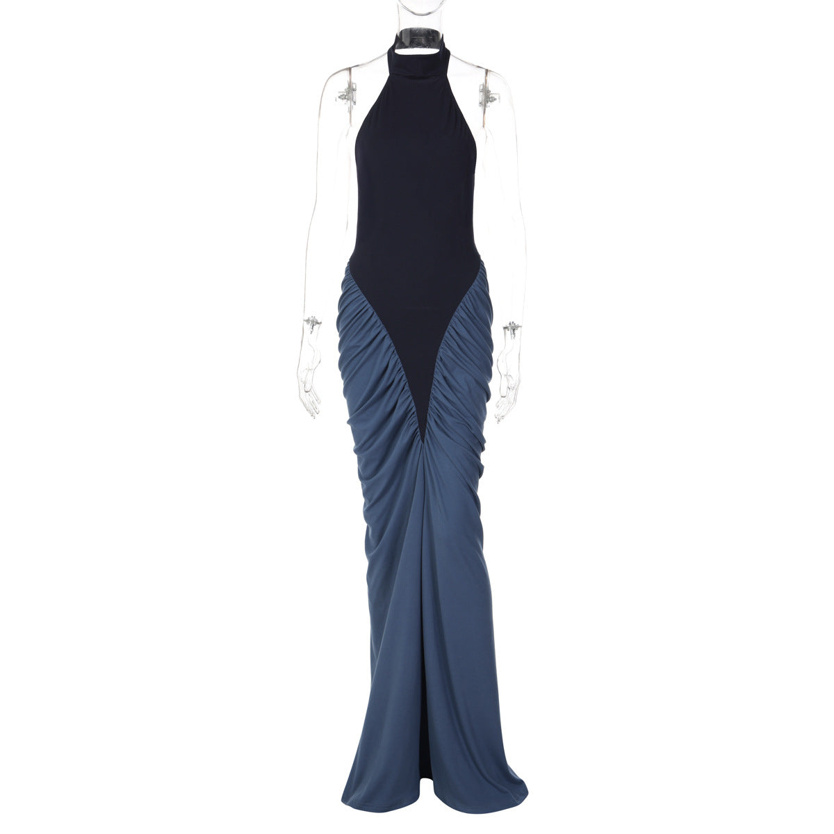 Damen Elegantes Kleid mit hochgeschlossenem Design und kunstvollen Drapierungen R&B