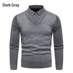 Herren V-Ausschnitt Pullover mit Hemdkragen