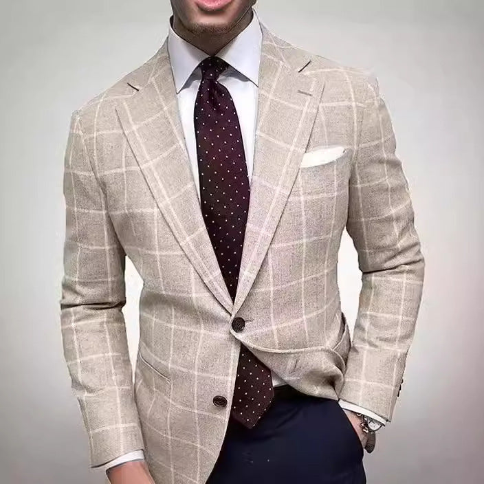 Herren eleganter Leinenblazer mit schmalem Schnitt R&B