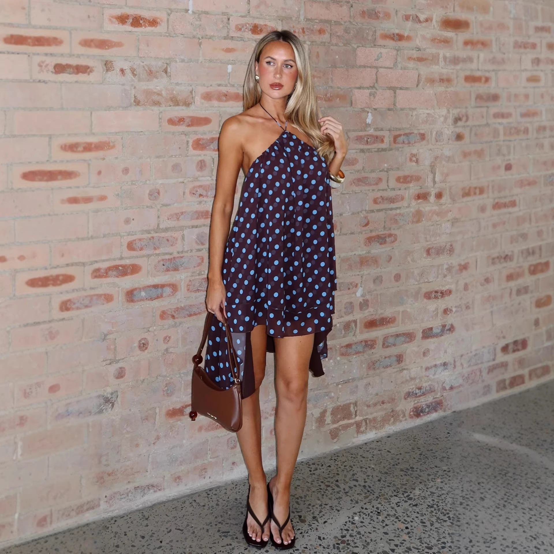 Damen maritimes Strandkleid mit fließendem Schnitt R&B