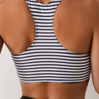 Damen Hochtailliertes Bikini-Set mit gestreiftem Oberteil R&B
