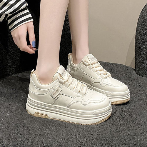Damen Sneakers mit modernem Plateau-Design und atmungsaktiver Innenstruktur R&B