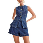 Damen Denim Weste mit Shorts R&B