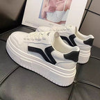 Damen Elegante und modische Sneakers mit hoher Plateausohle