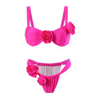 Damen Bikini-Set mit modischen Rosen-Applikationen und komfortablem Schnitt R&B