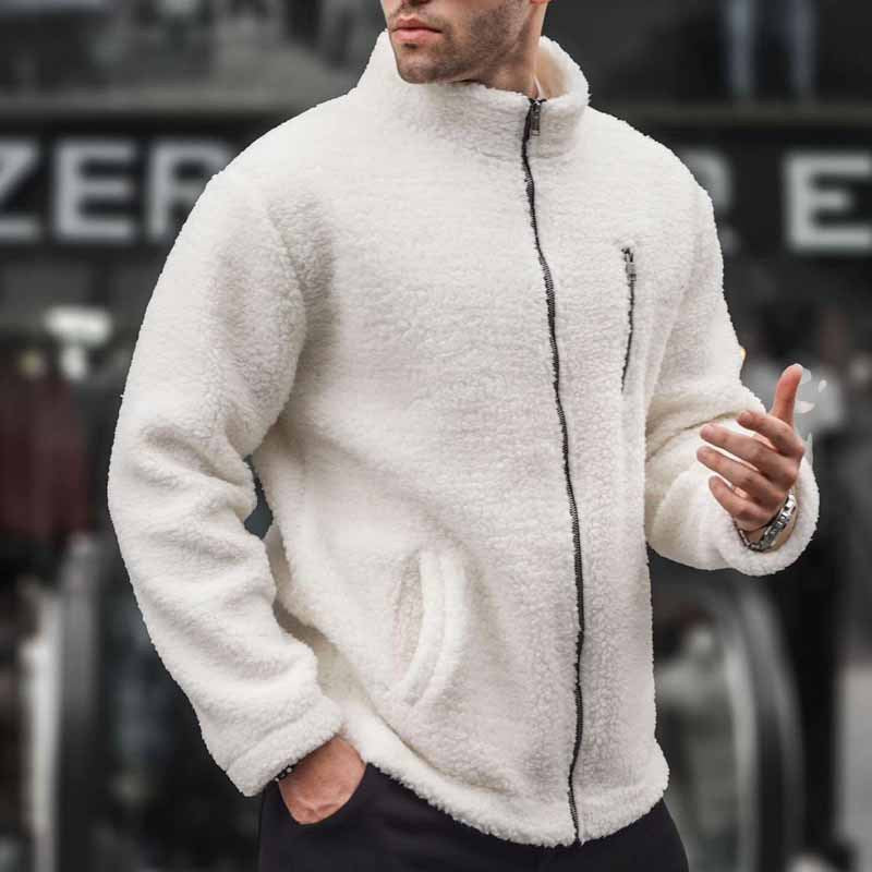 Herren kuschelige Fleecejacke mit praktischem Reißverschluss R&B