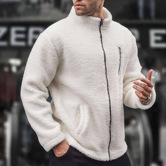 Herren kuschelige Fleecejacke mit praktischem Reißverschluss R&B