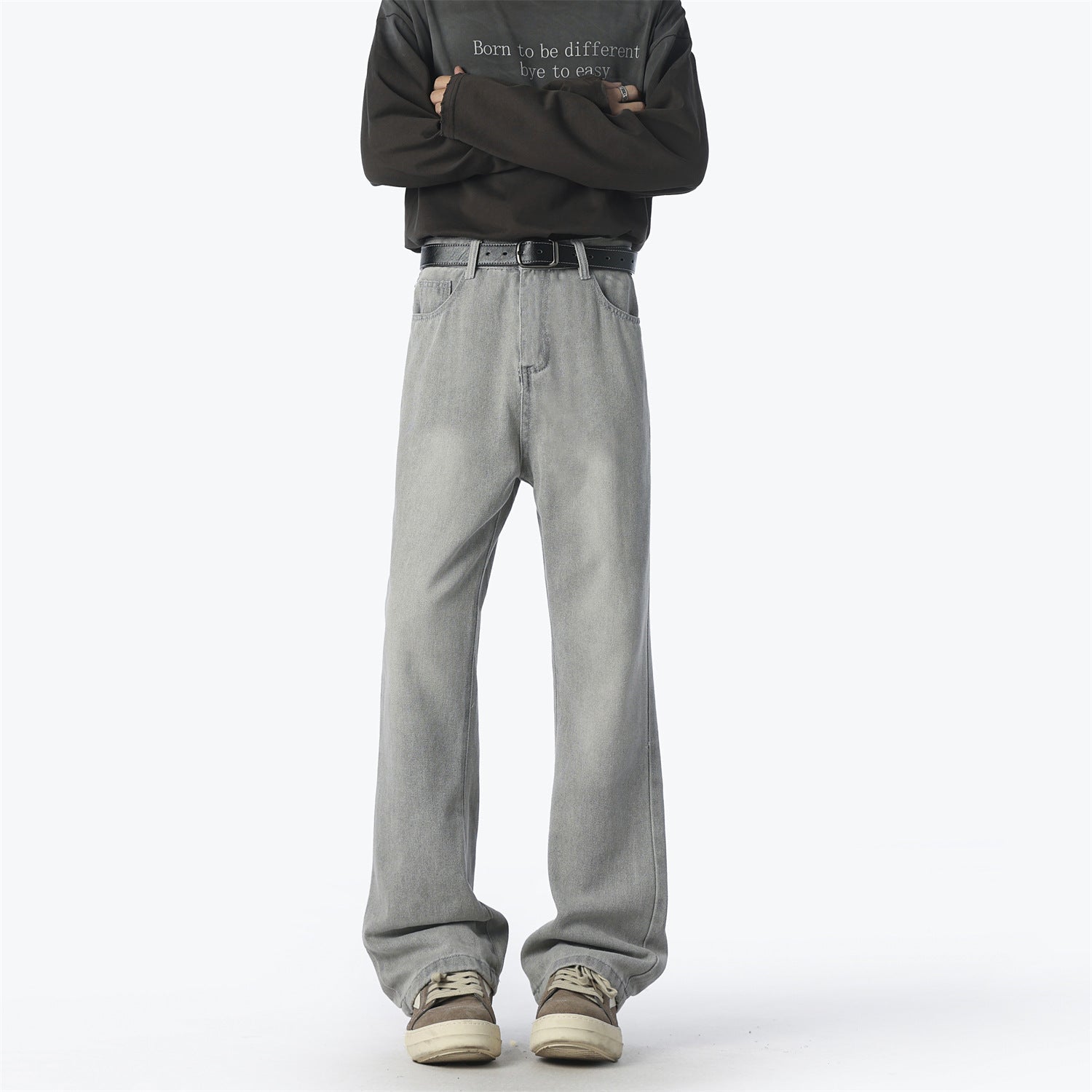 Damen Lässige High-Waist Denim-Hose im Vintage-Stil R&B