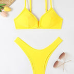 Damen Triangel-Bikini mit sexy tiefem Ausschnitt und hohem Beinausschnitt R&B
