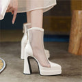 Damen modische High Heel Stiefeletten mit Netzdesign R&B
