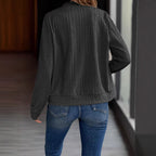 Damen Strickjacke mit Reißverschluss und strukturiertem Design R&B