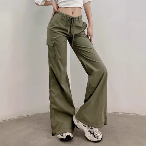 Damen Weit geschnittene Freizeithose mit praktischen Taschen und elastischem Bund R&B