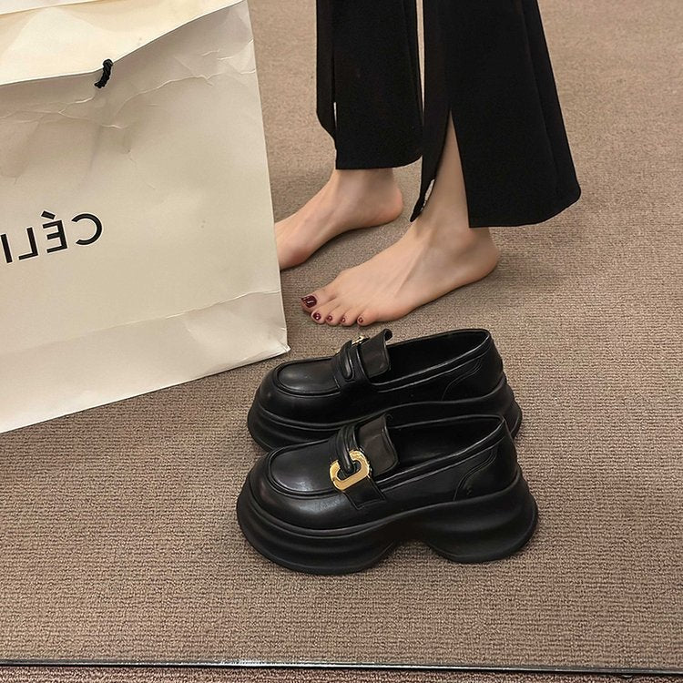 Damen modische Loafers mit dekorativer Schnalle und voluminöser Sohle R&B