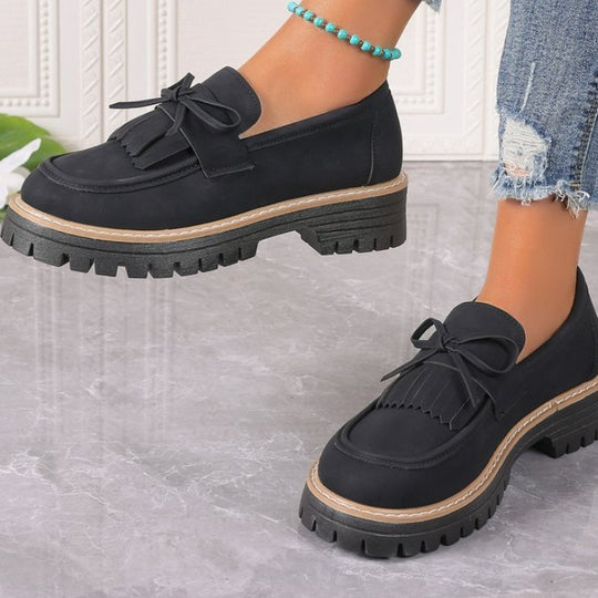 Damen Komfortable Slip-On Loafer mit fransigen Details R&B