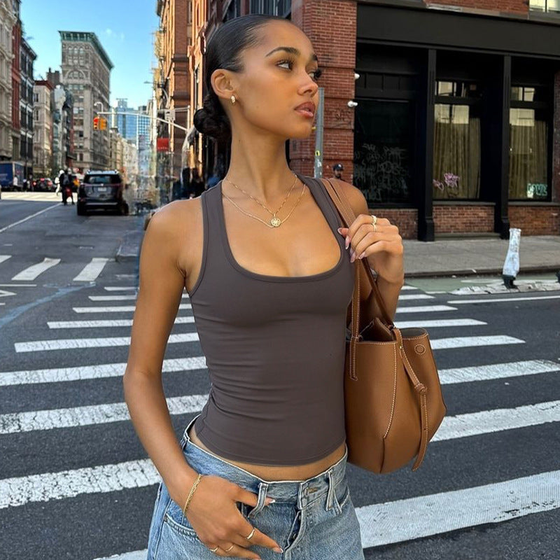 Damen Sportliches Tanktop mit breiten Trägern R&B