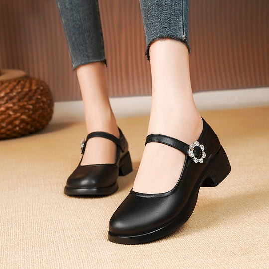 Damen Elegante Mary Jane Schuhe mit dekorativem Schmuckdetail R&B