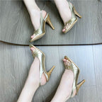 Damen elegante Slingback Sandaletten mit modischem Riemen R&B