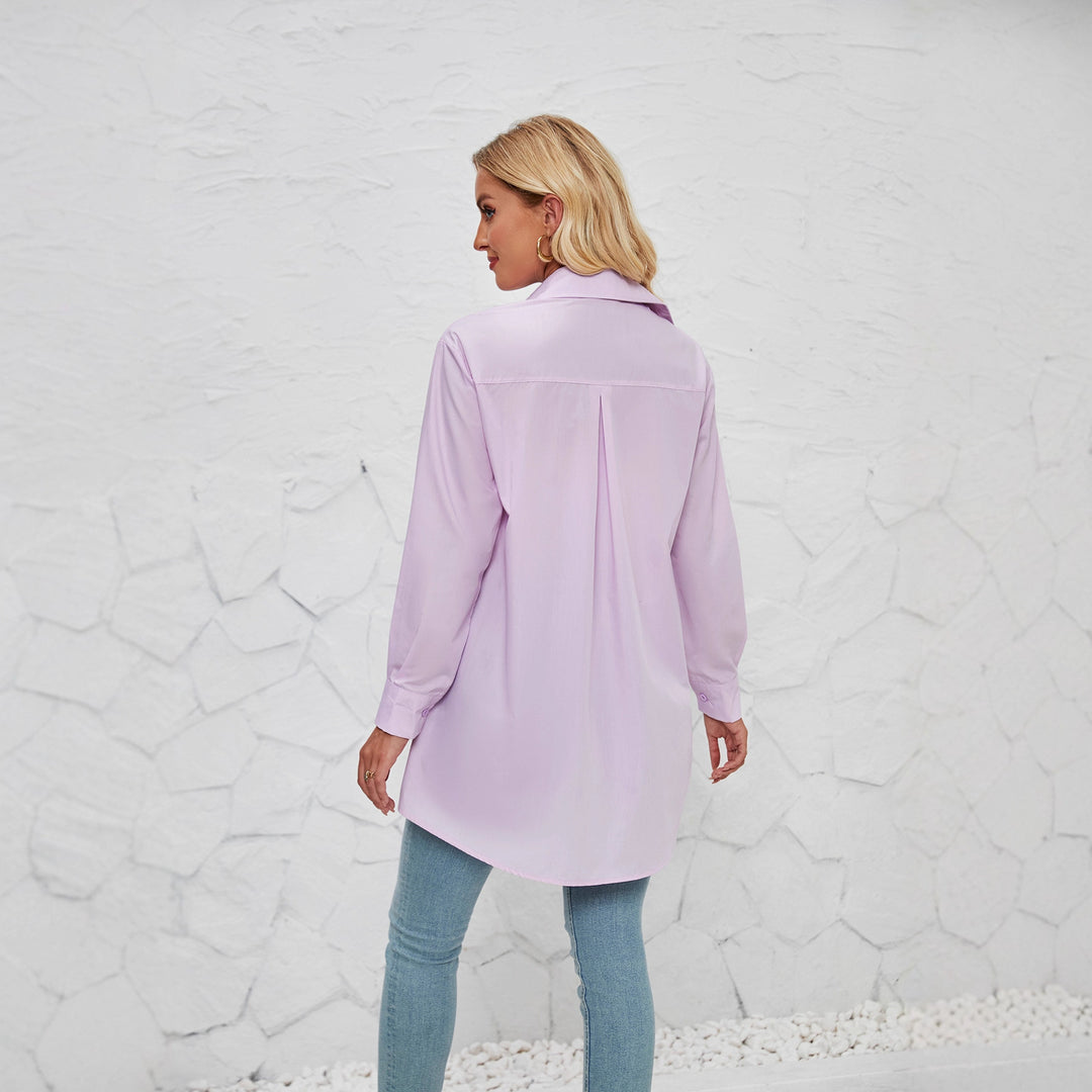 Damen Hemdbluse mit elegantem Oversized-Schnitt und klassischen Knopfdetails R&B