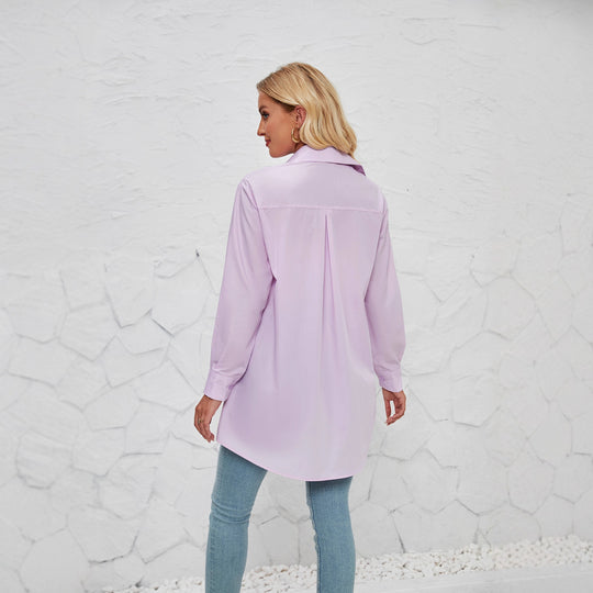 Damen Hemdbluse mit elegantem Oversized-Schnitt und klassischen Knopfdetails R&B