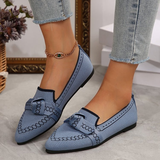 Damen elegante Mokassins mit modischem Schleifen-Detail R&B