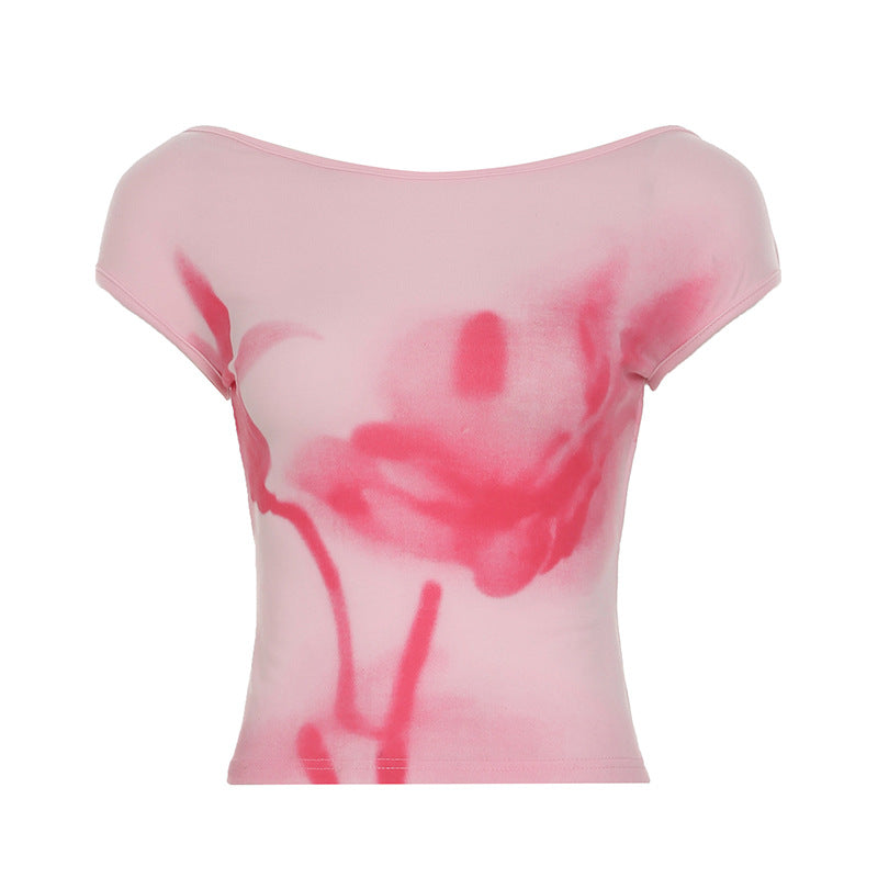 Damen Crop-Top mit floralem Design R&B