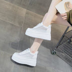 Damen Plateau-Sneaker mit modischen Mesh-Elementen und komfortabler Sohle