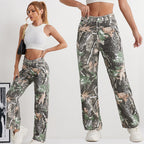 Damen Cargohose im Camouflage-Design mit hoher Taille R&B